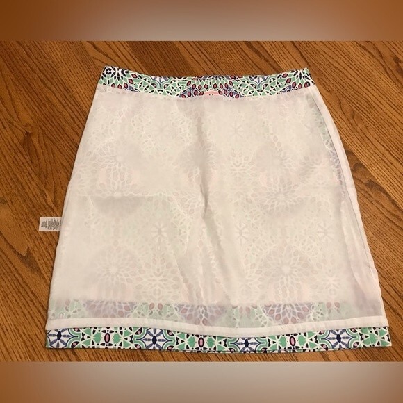 Talbots Colorful Stained Glass Kaleidoscope Fitted Pencil Above Knee Skirt - Picture 8 of 13